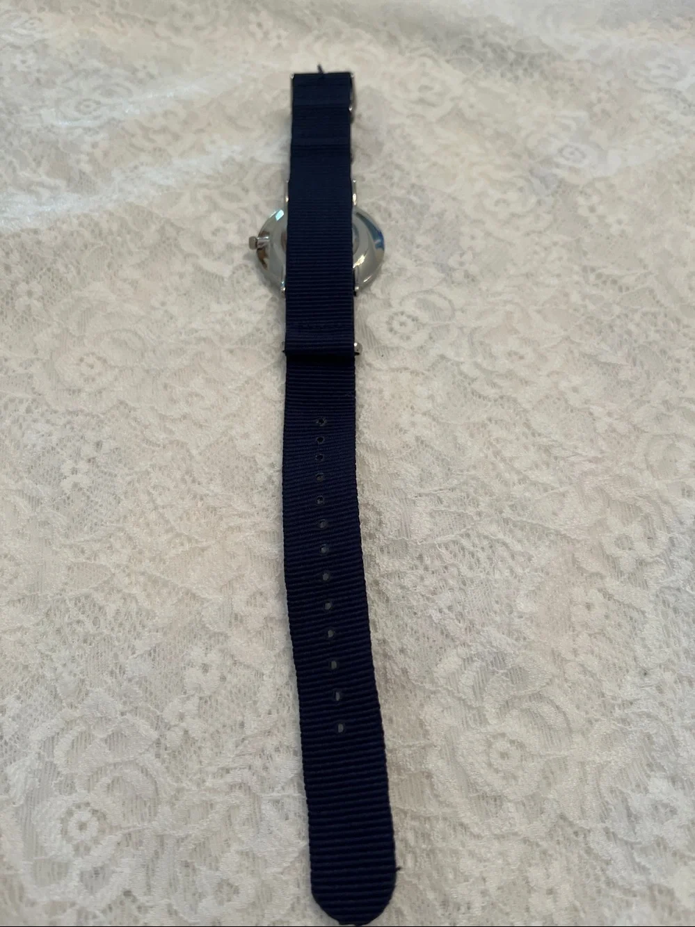 Classic Men's Navy Nylon Strap Watch - White Dial